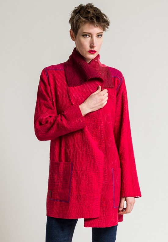 Mieko Mintz 4-Layer SW Patch Pocket Jacket in Red/Crimson | Santa Fe ...