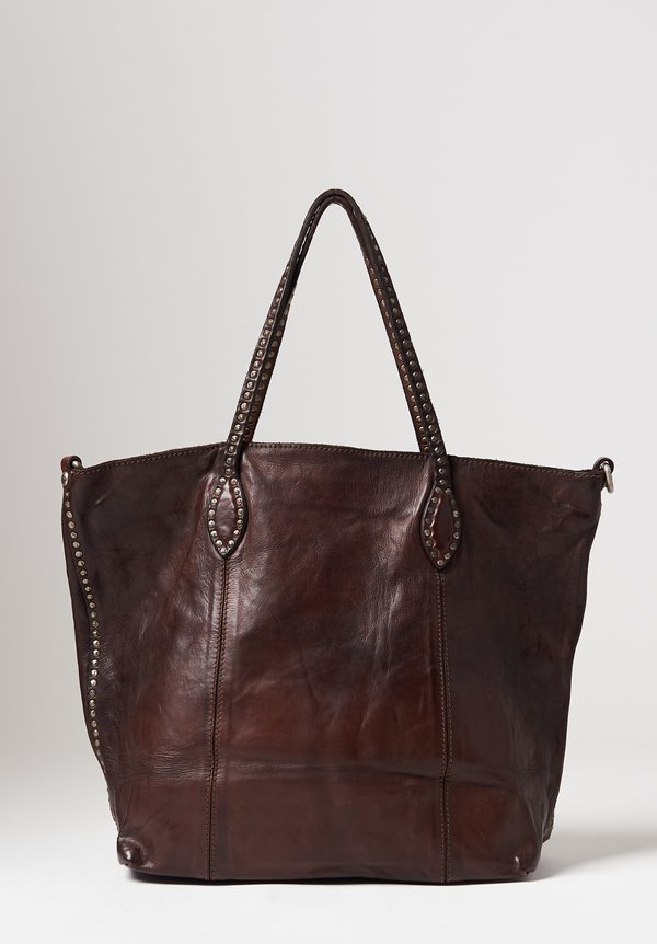 Campomaggi Studded Shopping Bag in Brown	