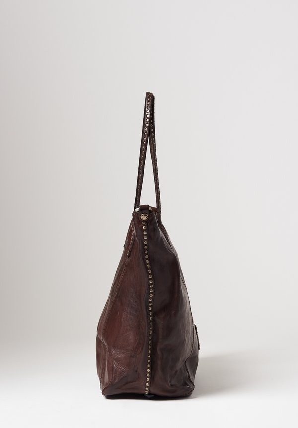 Campomaggi Studded Shopping Bag in Brown	