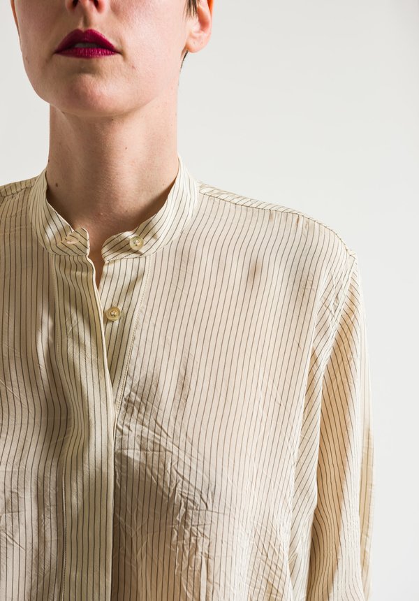Urban Zen Small Striped Shirt in Ecru