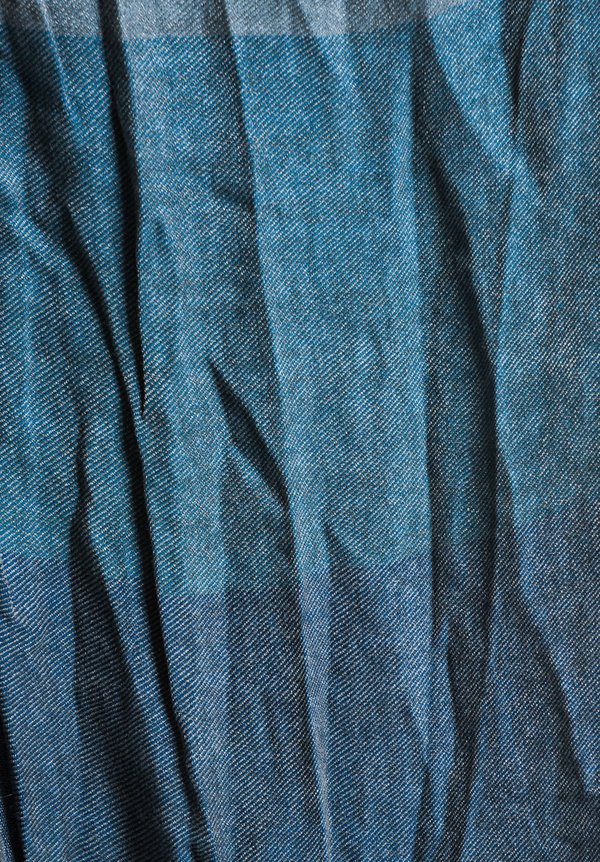 Umit Unal Cotton Panel Scarf in Blue