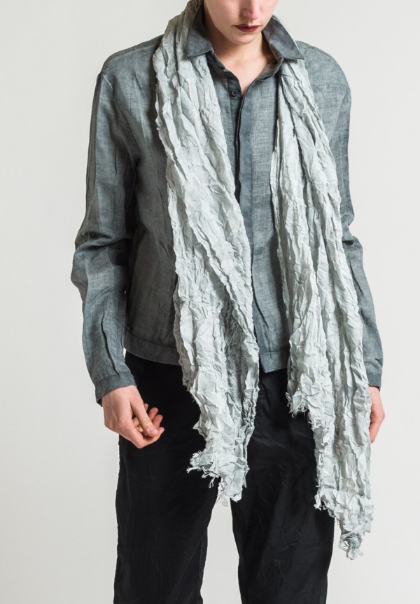 Umit Unal Cotton Woven Scarf in Light Blue