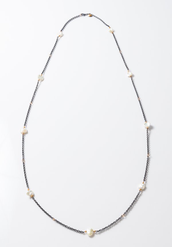 Lika Behar 22K Rose Gold, Ox. Silver, Pearl	