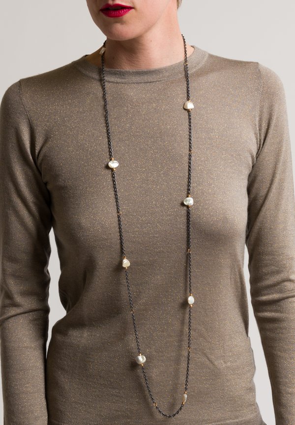 Lika Behar 22K Rose Gold, Ox. Silver, Pearl	