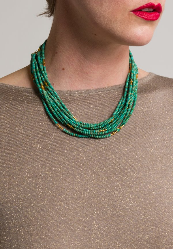 Greig Porter 5-Strand Kingman Turquoise Necklace