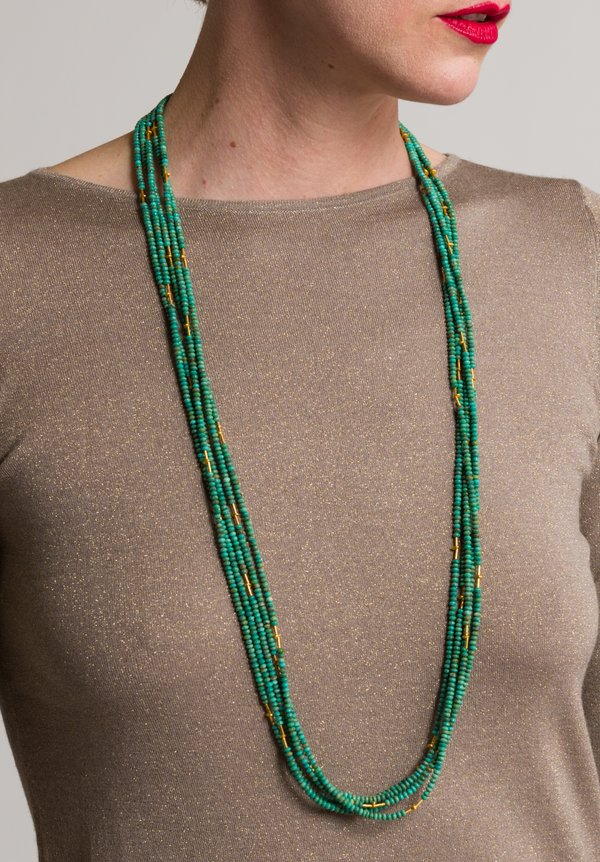 Greig Porter 5-Strand Kingman Turquoise Necklace