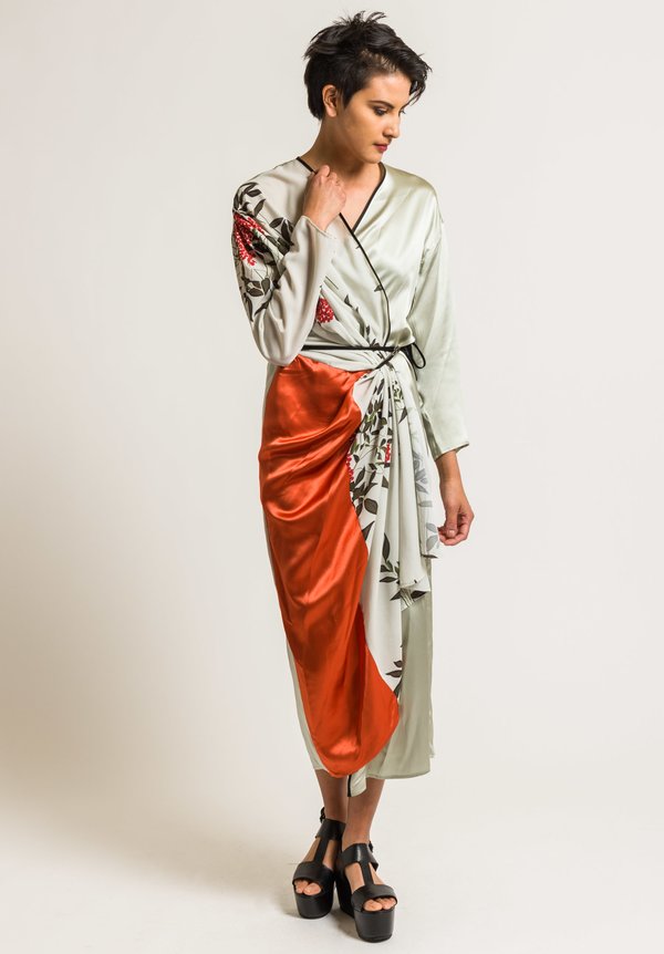 Act n°1 Draped Wrap Dress in Multicolor