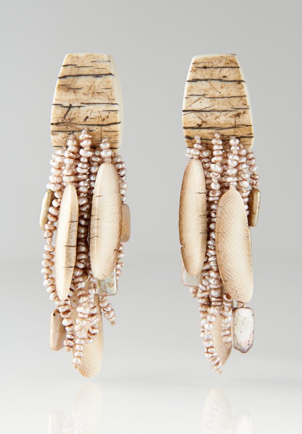 Monies UNIQUE Mammoth and Ebony Clip On Earrings	