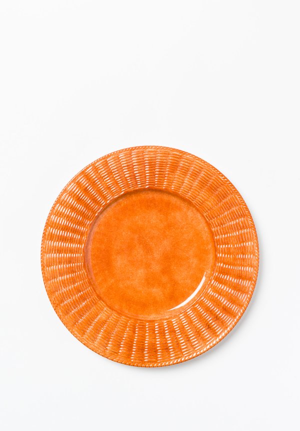 Basketweave Ceramic Charger in Arancio