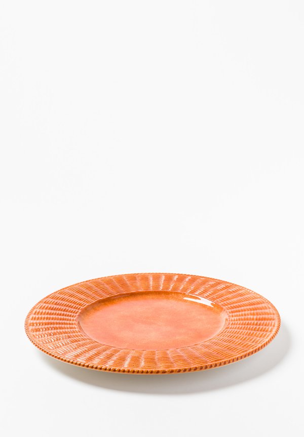 Basketweave Ceramic Charger in Arancio