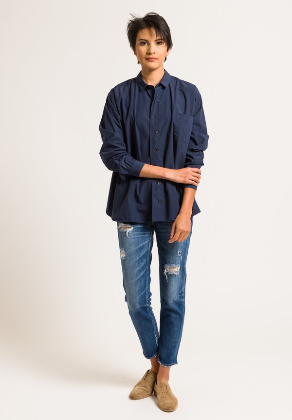 Kaval Misregistration Button-Down Shirt in Navy