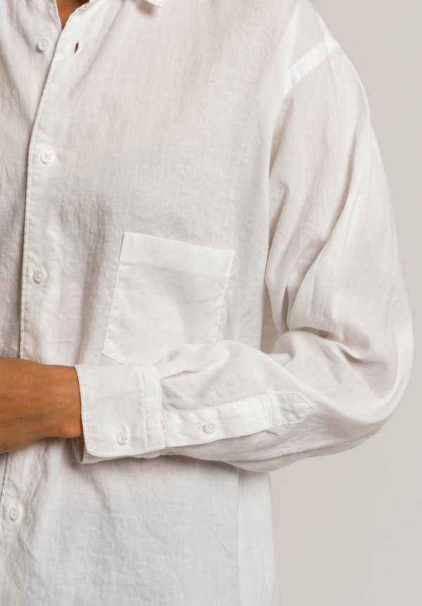 Kaval Button-Down Shirt with Back Tuck in Off-White