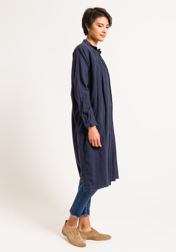 Kaval Gathered Dress in Navy