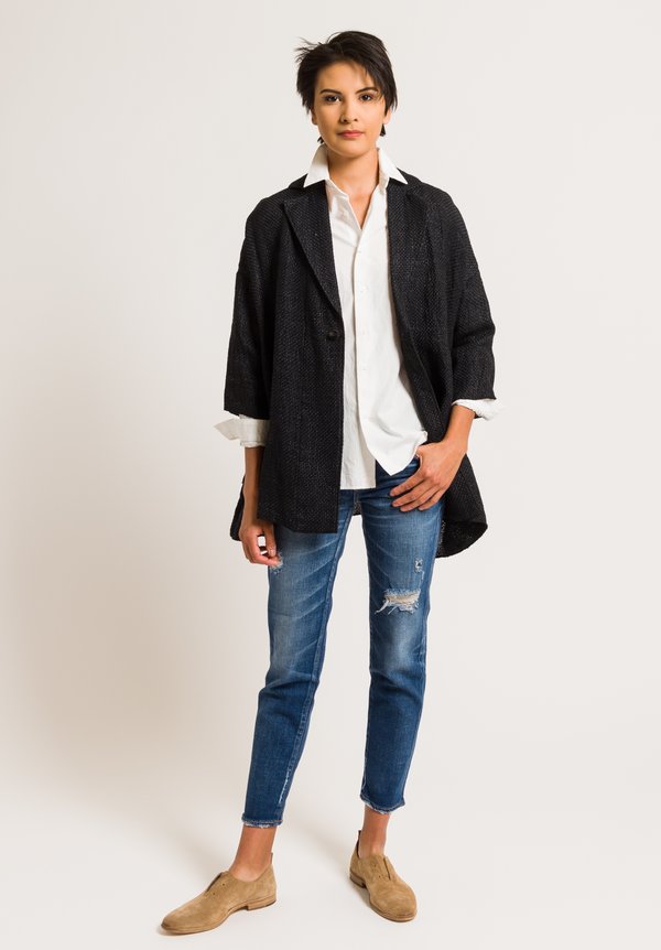 Kaval Cotton/Paper Stole Jacket in Black