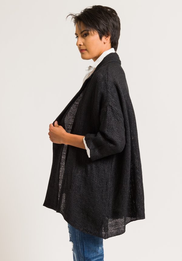 Kaval Cotton/Paper Stole Jacket in Black