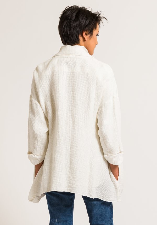 Kaval Cotton/Paper Stole Jacket in Off-White
