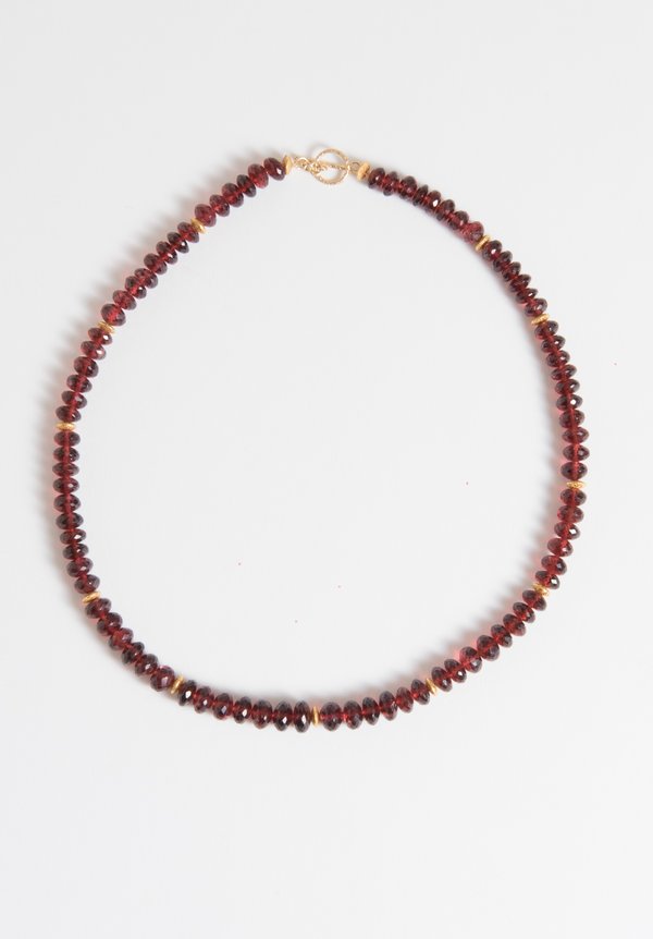 Greig Porter Garnet Single Strand Bead Necklace	