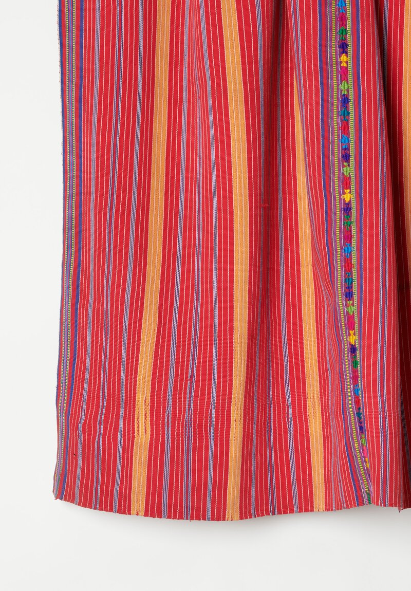 Antique & Vintage Indigo & Red Striped Textile from Guatemala	