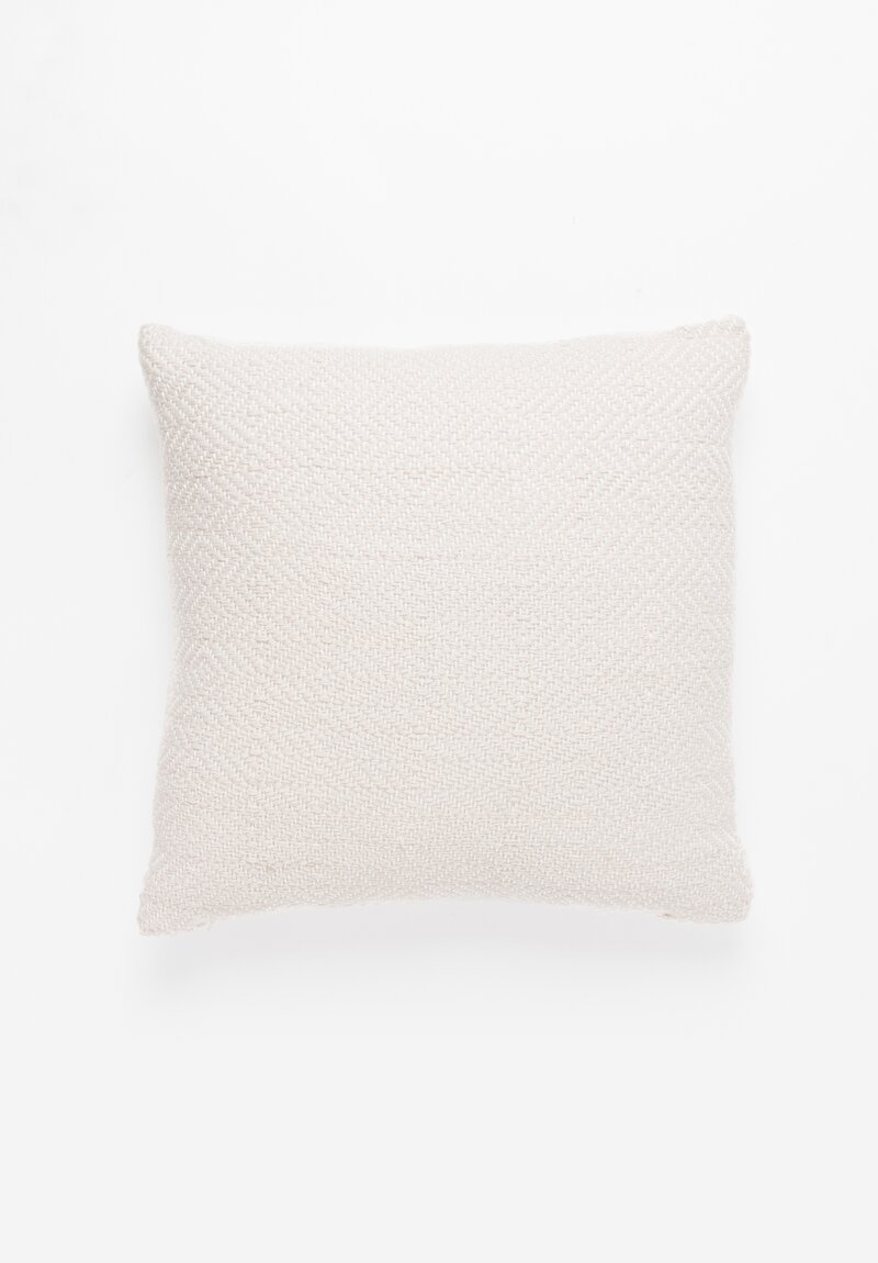 Handwoven Cotton Square Pillow in Beige	