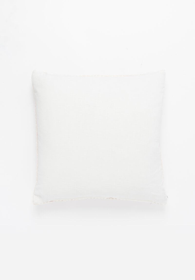 Handwoven Cotton Square Pillow in Beige	