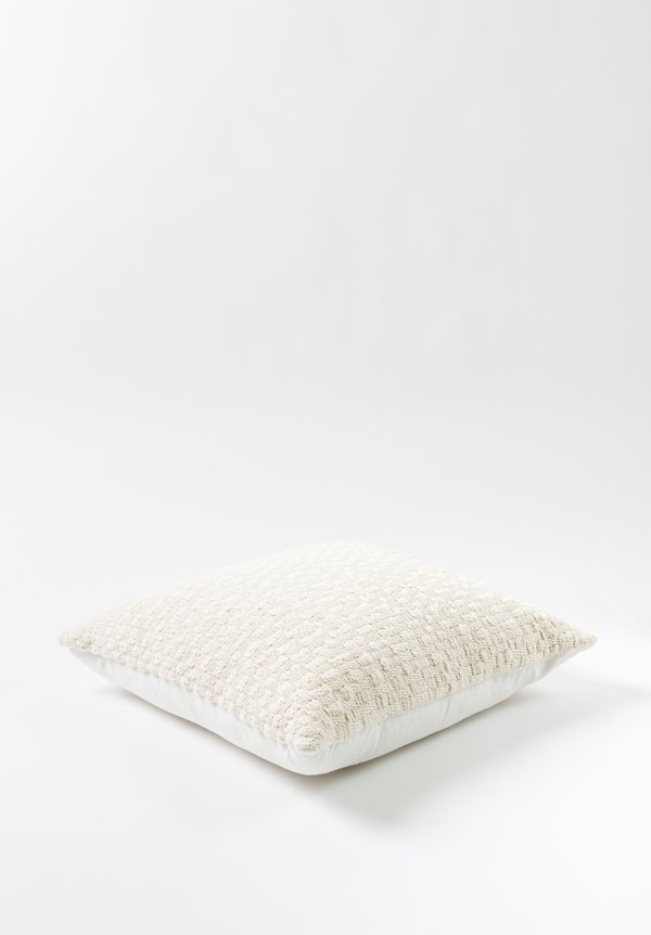 Handwoven Raw Cotton-Alpaca Blend Pillow in Copito	