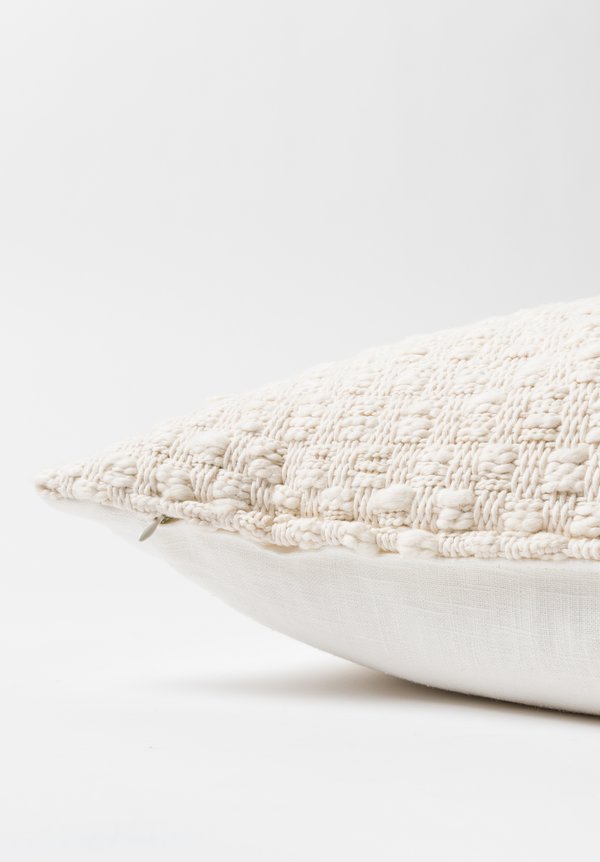 Handwoven Raw Cotton-Alpaca Blend Pillow in Copito	