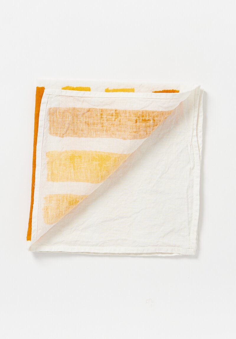 Bertozzi Handmade Linen Striped Napkin in Yellow	