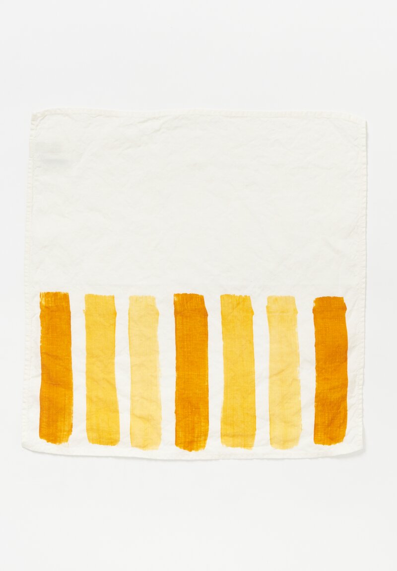 Bertozzi Handmade Linen Striped Napkin in Yellow	