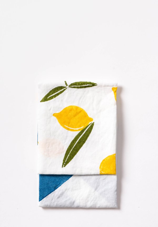 Handmade Linen Kitchen Towel in Yellow	