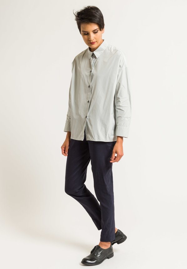 Peter O. Mahler Comfortable Crash Blouse in Silver	
