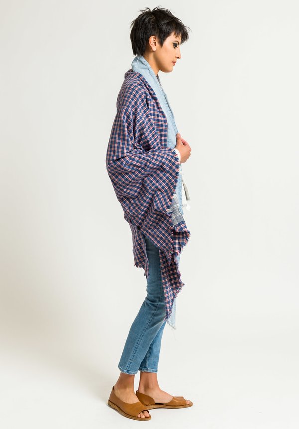 Greg Lauren Big Bear Denim Wrap in Red, Blue & White