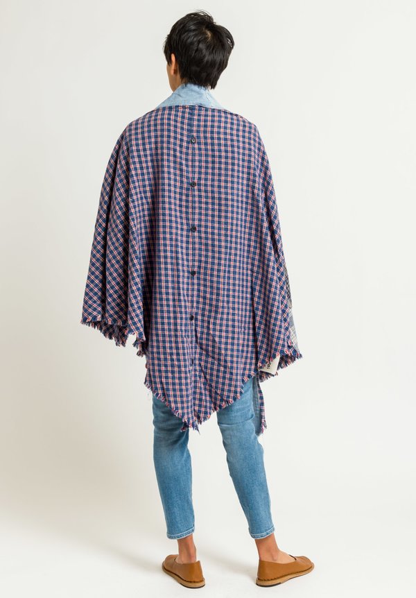 Greg Lauren Big Bear Denim Wrap in Red, Blue & White