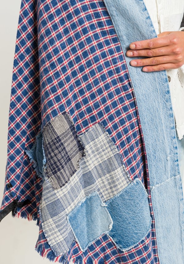 Greg Lauren Big Bear Denim Wrap in Red, Blue & White