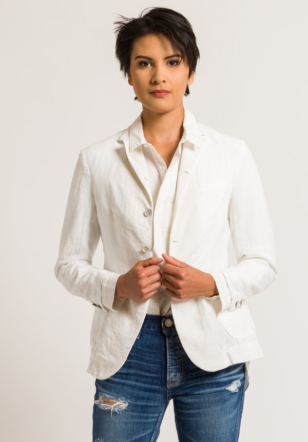 Kaval Linen Narrow 5B Jacket in Off White | Santa Fe Dry Goods