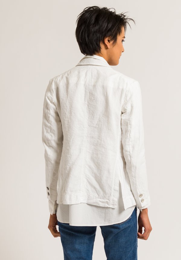 	Kaval Linen Narrow 5B Jacket in Off White