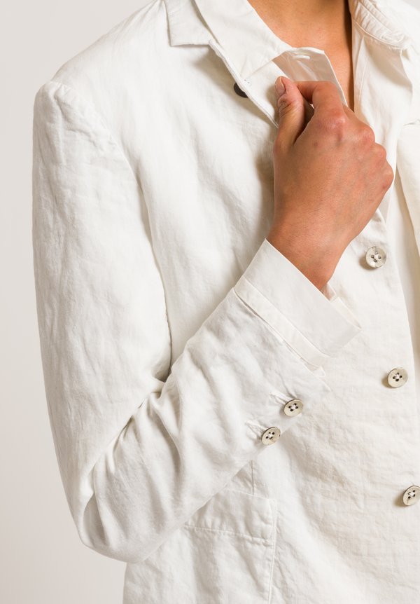 Kaval Linen Narrow 5B Jacket in Off White | Santa Fe Dry Goods