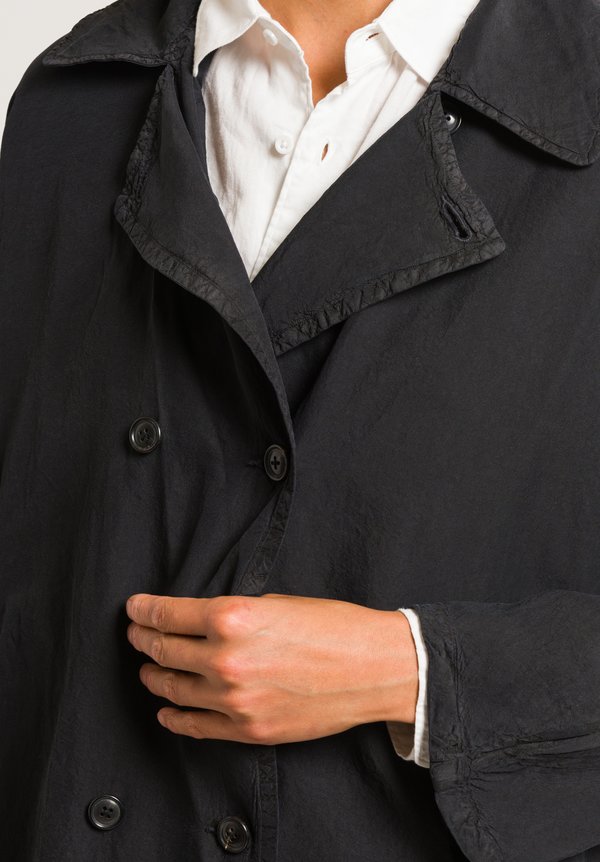 	Kaval Silk Dolman Double Jacket in Black
