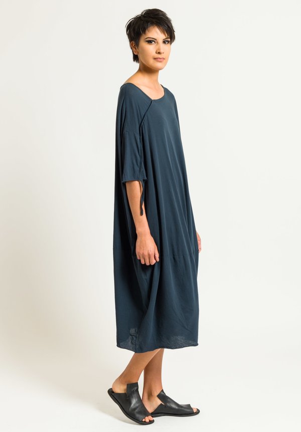 Rundholz Asymmetrical Short Sleeve Dress in Topas