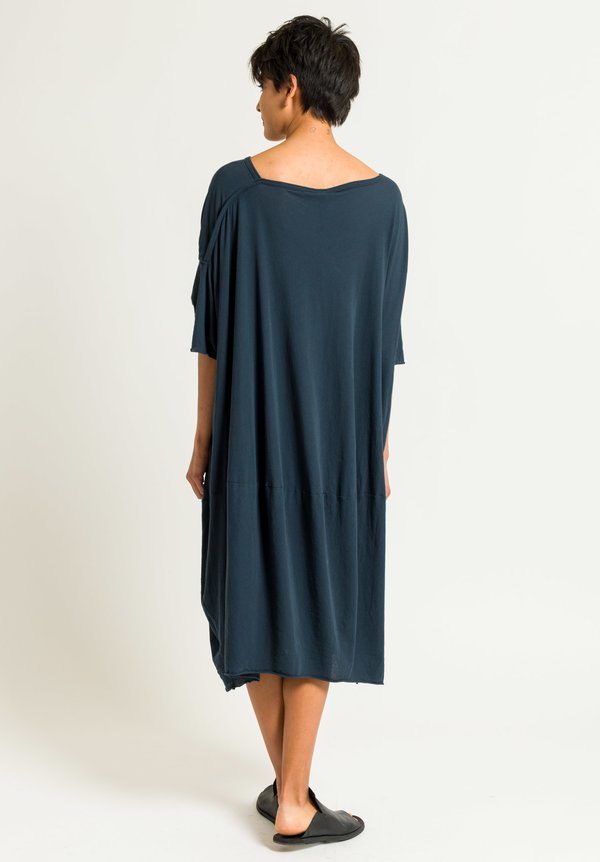 Rundholz Asymmetrical Short Sleeve Dress in Topas