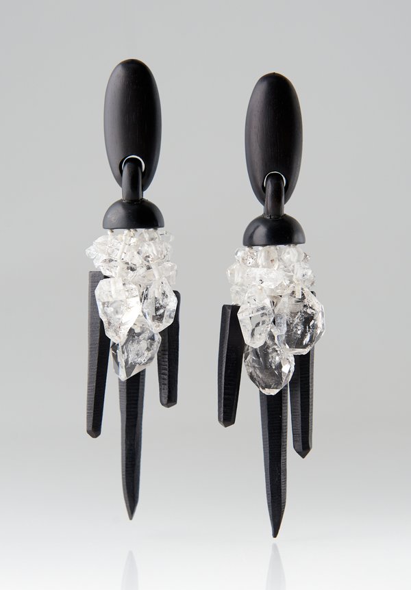 Monies Double Terminated Mountain Crystal Earrings	