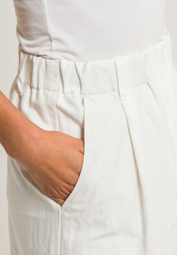 Brunello Cucinelli Canvas Creased Trousers in White