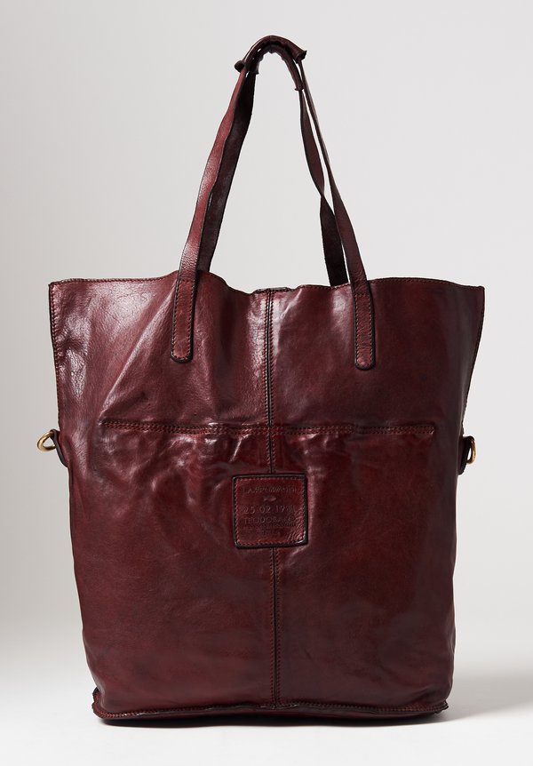 Campomaggi Large Shopping Tote in Wine