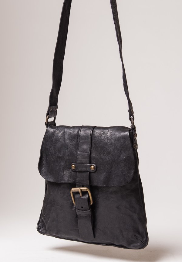 Campomaggi Crossbody Bag with Buckle in Black