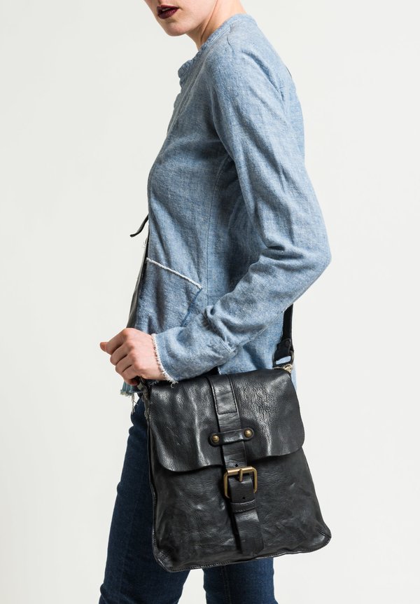 Campomaggi Crossbody Bag with Buckle in Black
