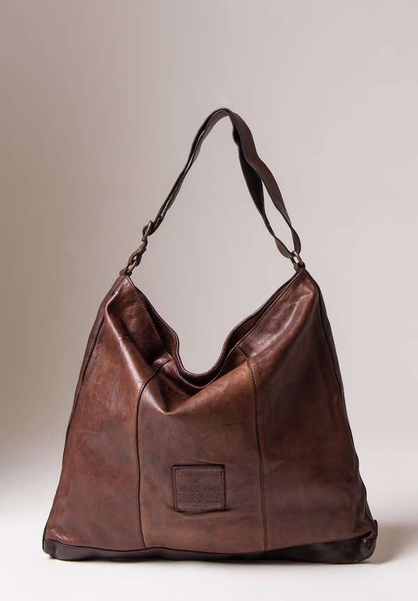 Campomaggi Woven Flat Shoulder Bag in Brown
