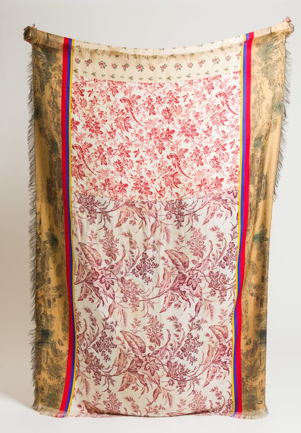 Pierre Louis Mascia Silk Printed Scarf in Floral/ Woods	