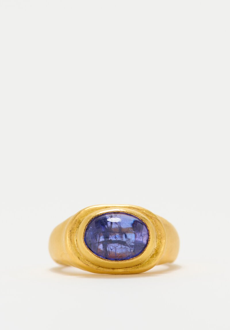 Greig Porter 22K Brushed Gold & Tanzanite Ring