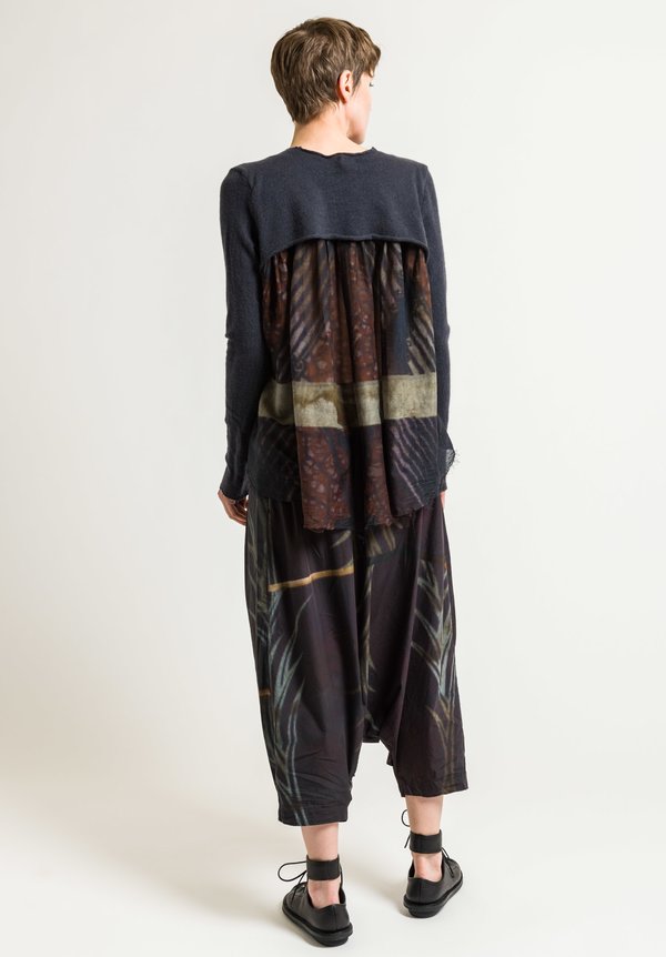 Rundholz Relaxed Sweater with Pleated Back in Saphir/Dis. 03
