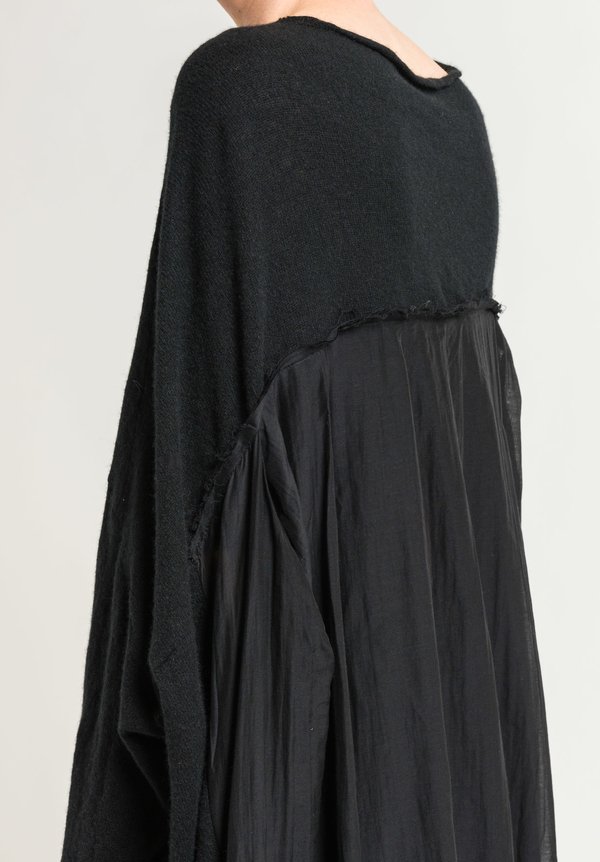 Rundholz Cashmere Tunic with Pleated Back in Black