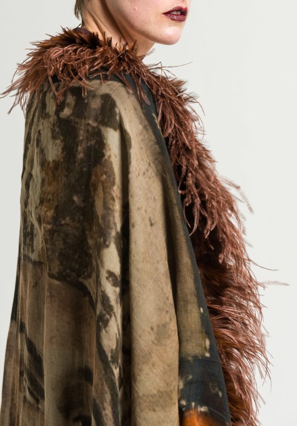 Rundholz Feathers & Face Print Shawl in Des. 002